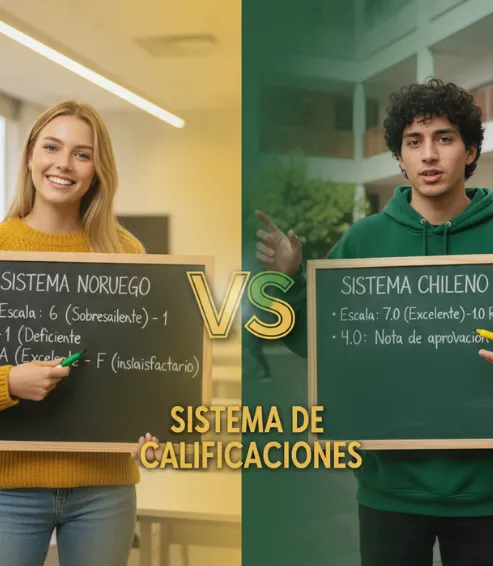 Sistema de notas noruego vs. sistema de notas chileno