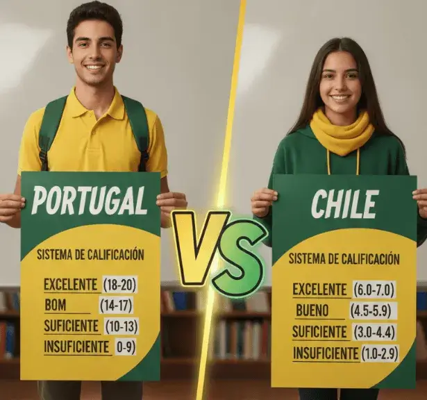 Sistema de notas portugués vs sistema de notas chileno