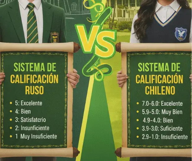 Sistema de notas ruso vs sistema de notas chileno