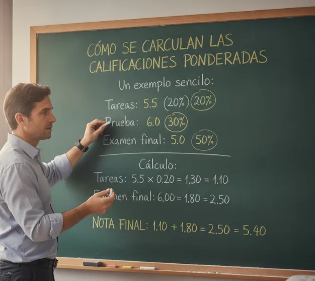 ¿Cómo se calculan las calificaciones ponderadas?
