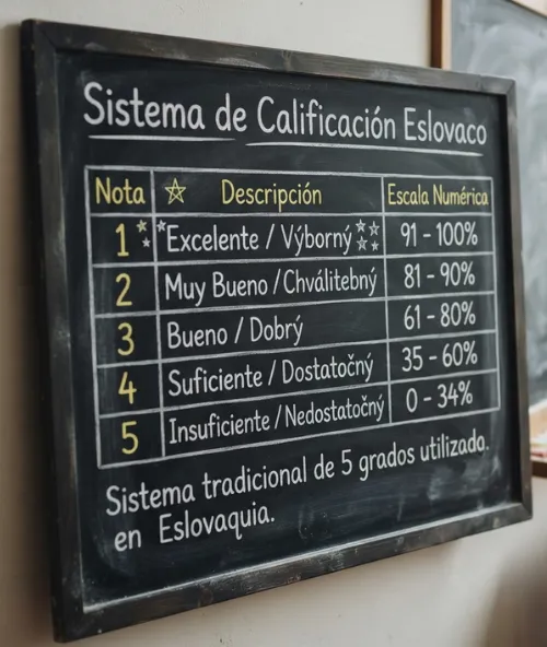 Guía del sistema de calificación eslovaco para estudiantes de Chile