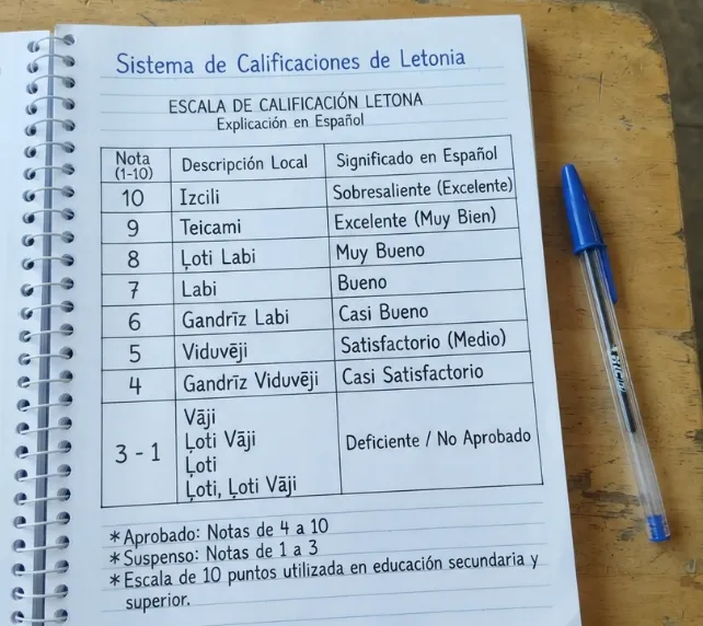 Sistema de Calificaciones de Letonia
