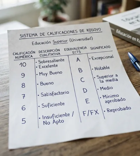 Sistema de calificaciones de Kosovo