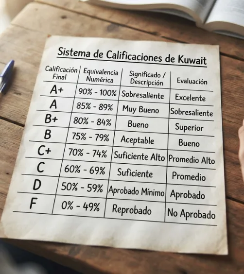 Sistema de calificaciones de Kuwait