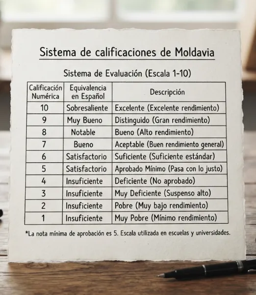 Sistema de calificaciones de Moldavia