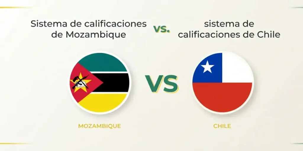 Sistema de calificaciones de Mozambique vs. sistema de calificaciones de Chile