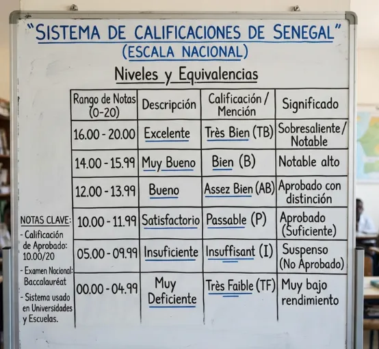 Sistema de calificaciones de Senegal