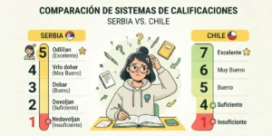 Sistema de calificaciones de Serbia vs. sistema de calificaciones de Chile
