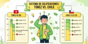Sistema de calificaciones de Túnez vs. sistema de calificaciones de Chile