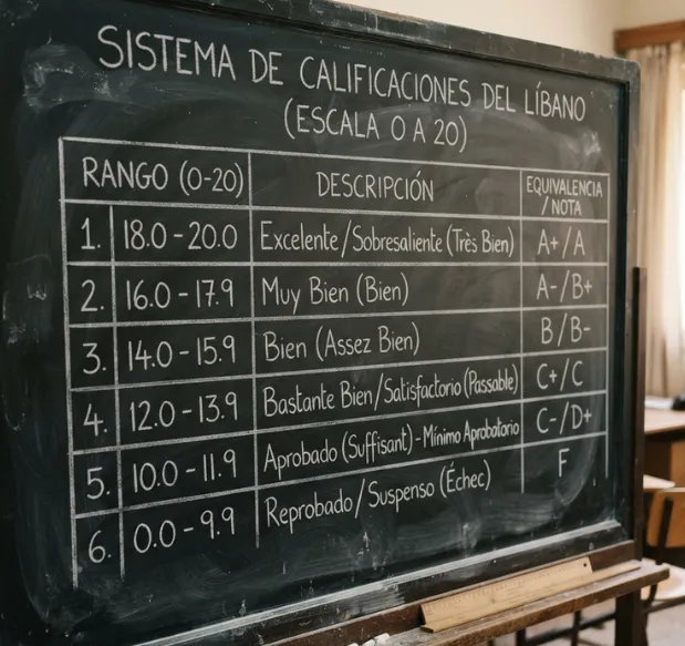 Sistema de calificaciones del Líbano