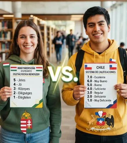 Sistema de notas de Hungría vs. sistema de notas de Chile