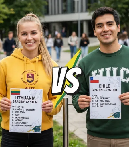 Sistema de notas de Lituania vs. sistema de notas de Chile