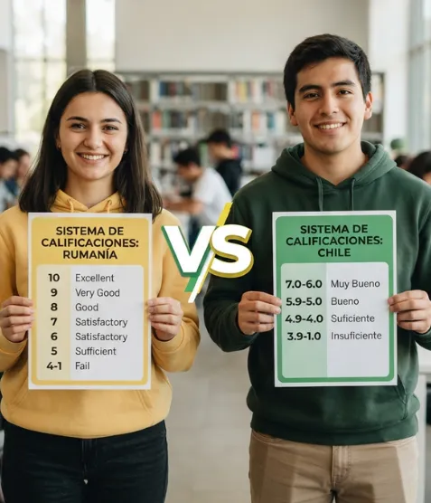 Sistema de notas de Rumanía vs. sistema de notas de Chile