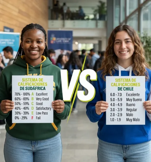 Sistema de notas de Sudáfrica vs. sistema de notas de Chile