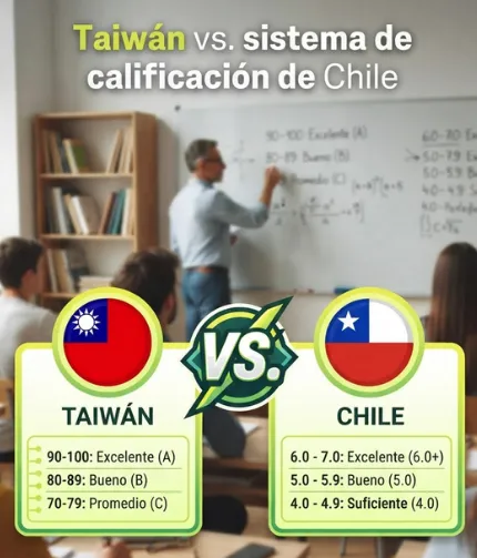 Sistema de notas de Taiwán vs. sistema de notas de Chile