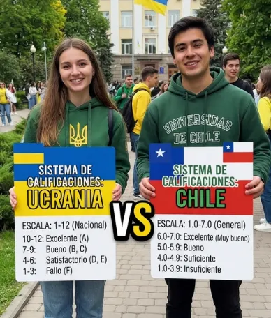 Sistema de notas de Ucrania vs. sistema de notas de Chile