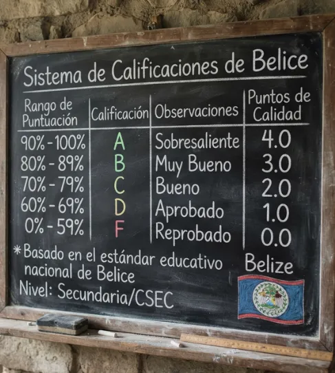 sistema de calificaciones de Belice