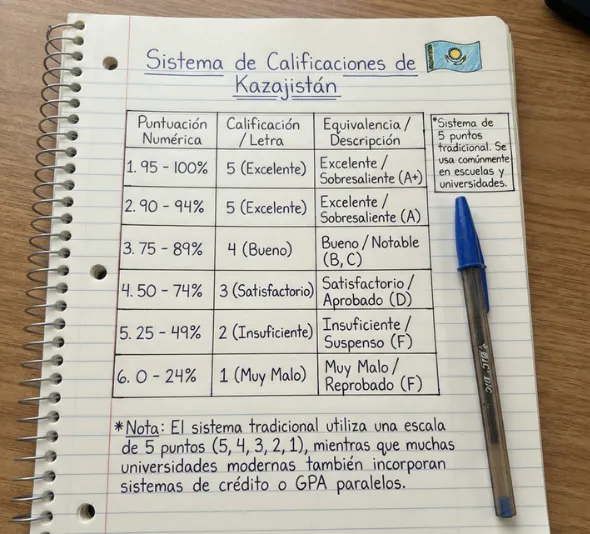 sistema de calificaciones de Kazajistán