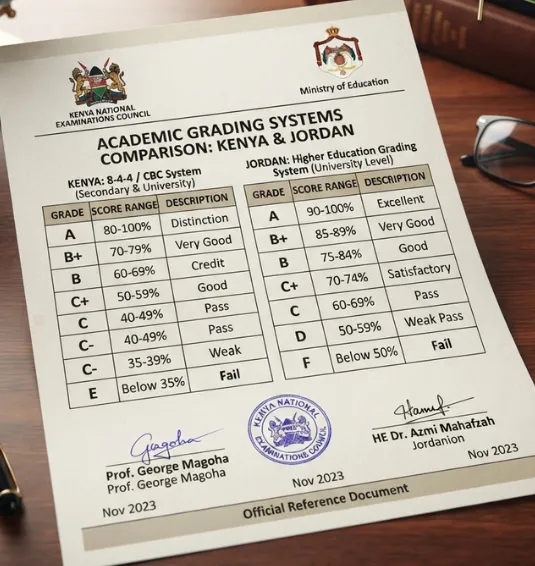 sistema de calificaciones de Kenia