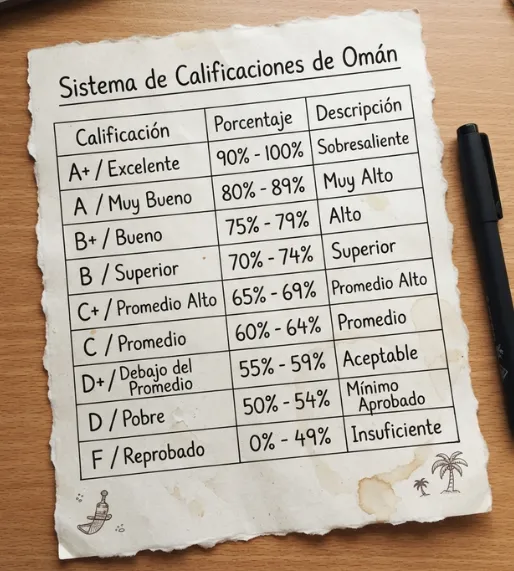 sistema de calificaciones de Omán