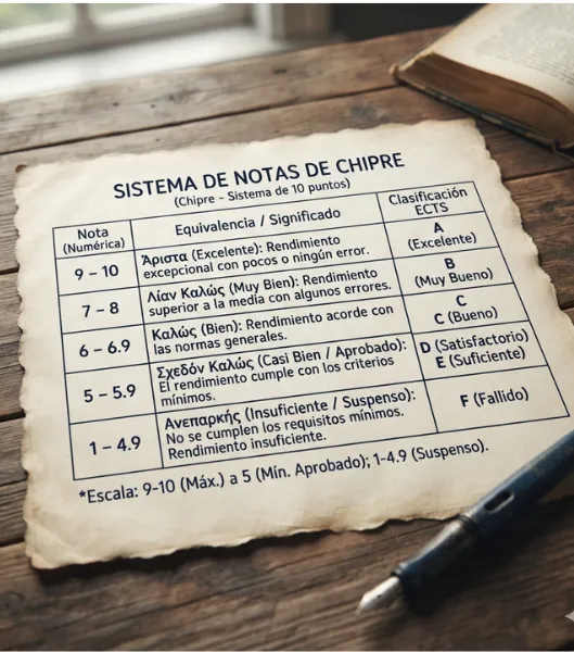 sistema de notas de Chipre