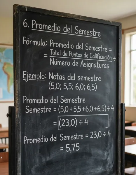 6. Promedio del semestre