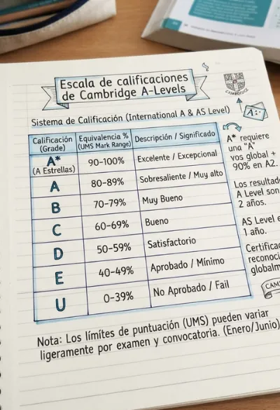 Escala de calificaciones de Cambridge A-Levels