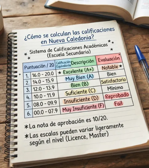 Escala de calificaciones de Nueva Caledonia