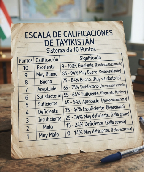 Escala de calificaciones de Tayikistán