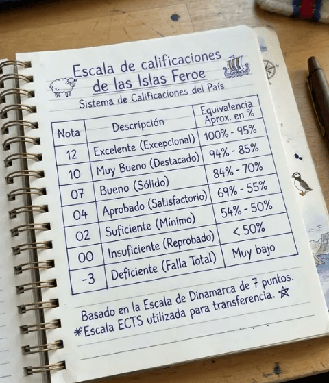 Escala de notas de las Islas Feroe