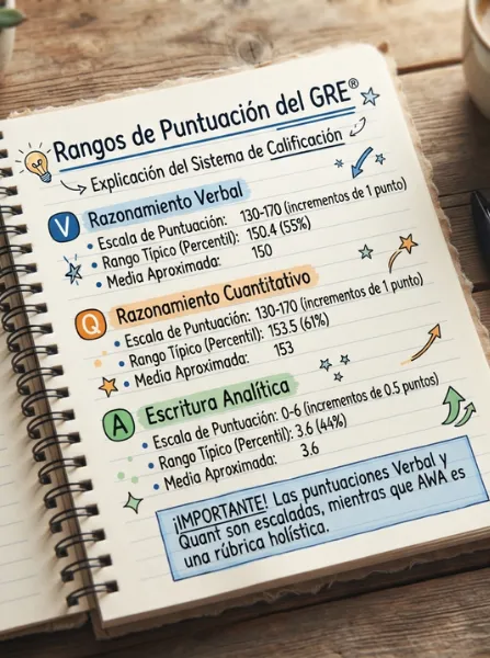 Rangos de puntuación del GRE