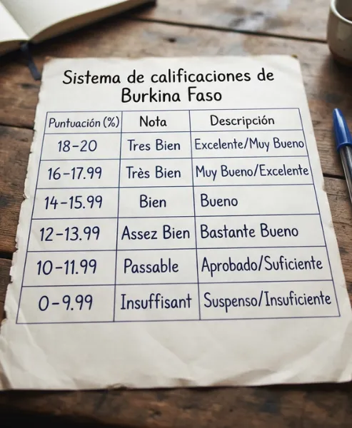 Sistema de calificaciones de Burkina Faso