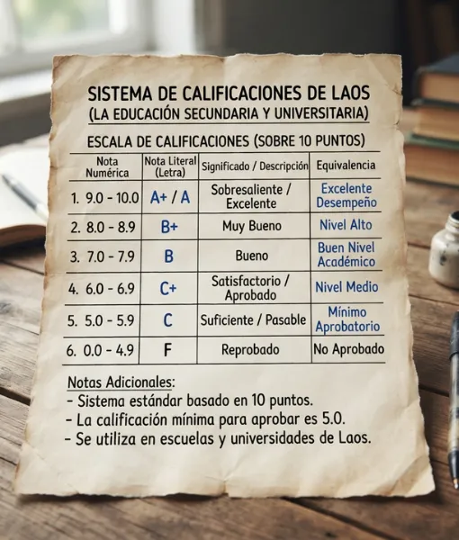 Sistema de calificaciones de Laos