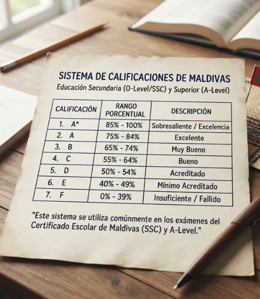 Sistema de calificaciones de Maldivas