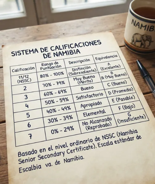 Sistema de calificaciones de Namibia