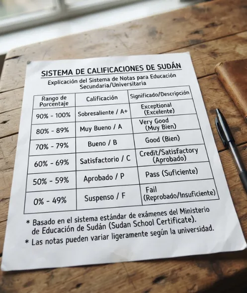 Sistema de calificaciones de Sudán