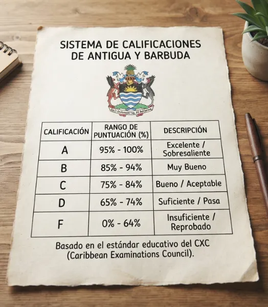 escala de calificaciones de Antigua y Barbuda