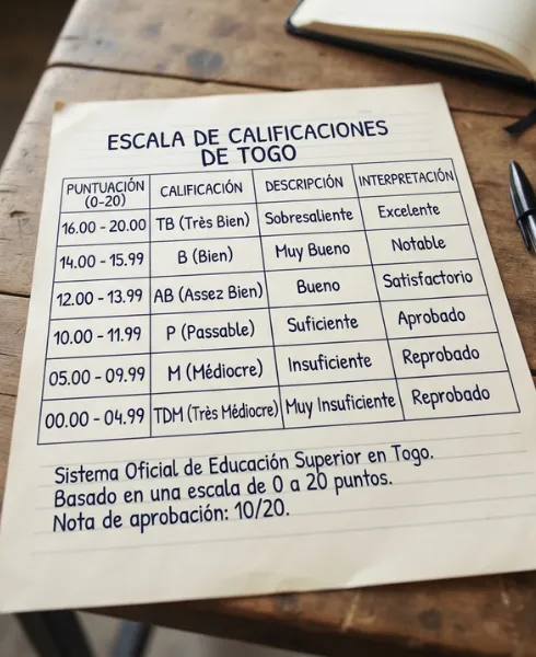 escala de calificaciones de Togo