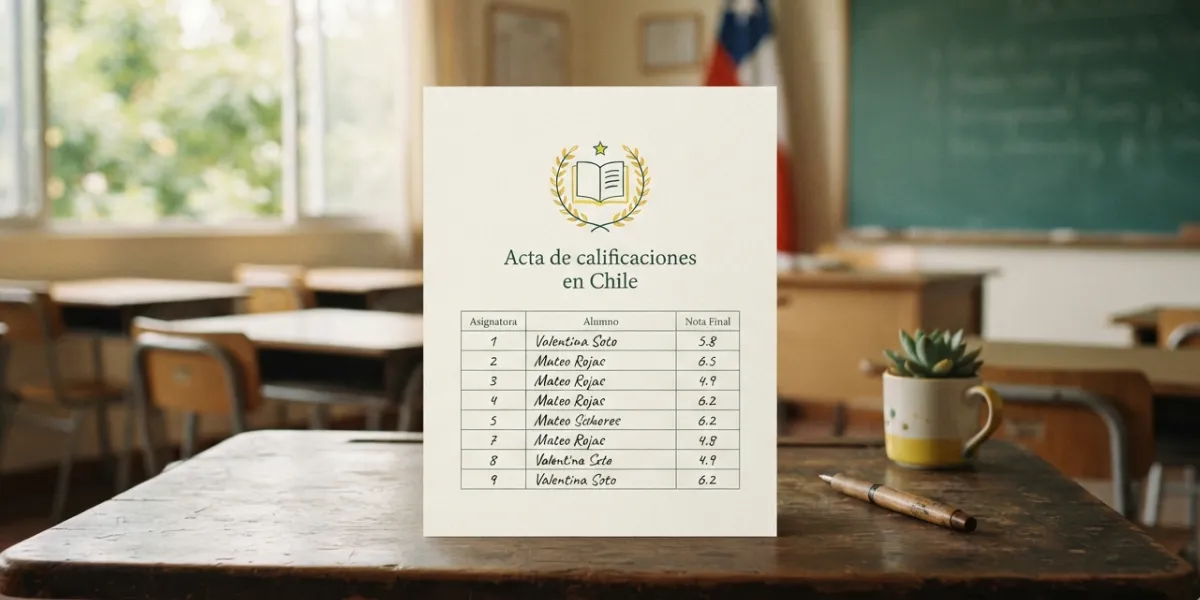 Acta de calificaciones en Chile