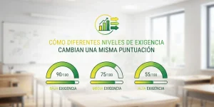Cómo diferentes niveles de exigencia cambian una misma puntuación
