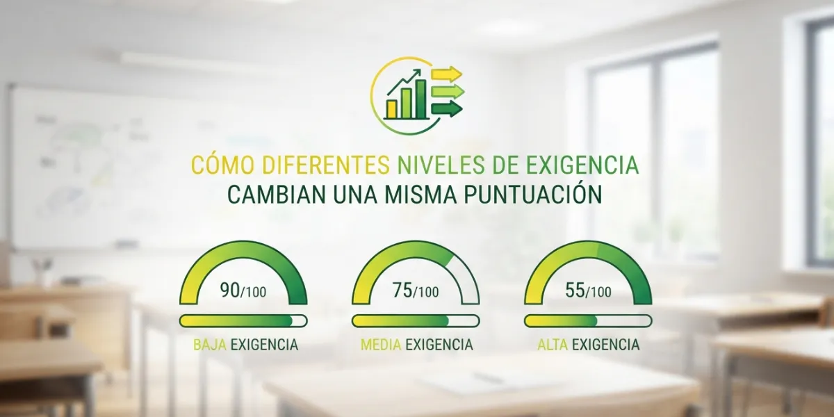 Cómo diferentes niveles de exigencia cambian una misma puntuación