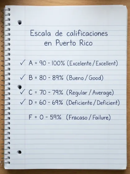 Escala de calificaciones en Puerto Rico